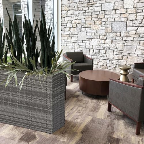 Large Rectangular Planter for Outdoor Rattan Block Box 32x11x24''