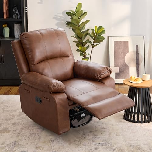 360° Swivel Rocking Leather Recliner Chair Set of 2 (2 Count)