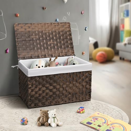 Wicker Storage Basket with Lid