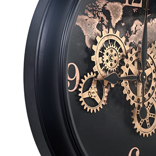24 Inch Wall Clock with Real Moving Gears