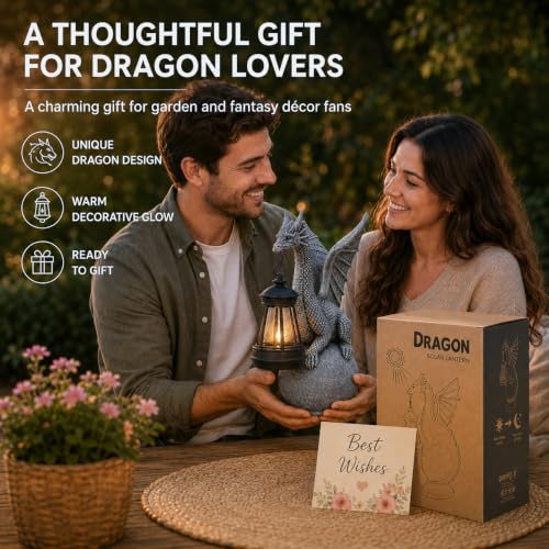 Solar Dragon Garden Statue with Lantern
