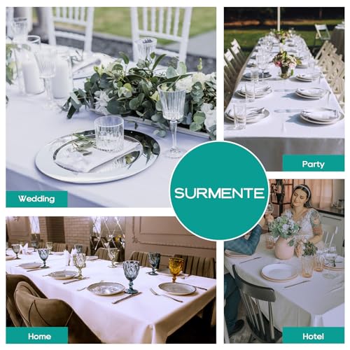 10 Pack 90x156 Inch White Tablecloth for 8 Foot Rectangle Tables (10 Count)