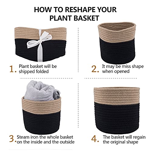 Woven Cotton Rope Plant Basket for 10