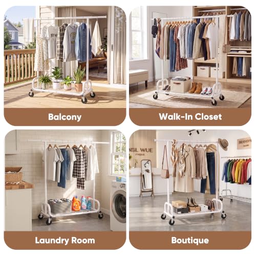 Clothes Rack 450LBS Adjustable Garment Rack with Wheels