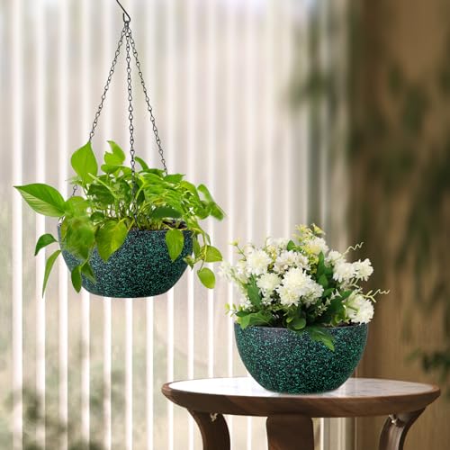 8 inch Small Hanging Planters for Indoor Outdoor Plants (2 Count)