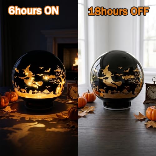 Halloween Decorations Rotating Lamp with Timer Halloween Figurine Light