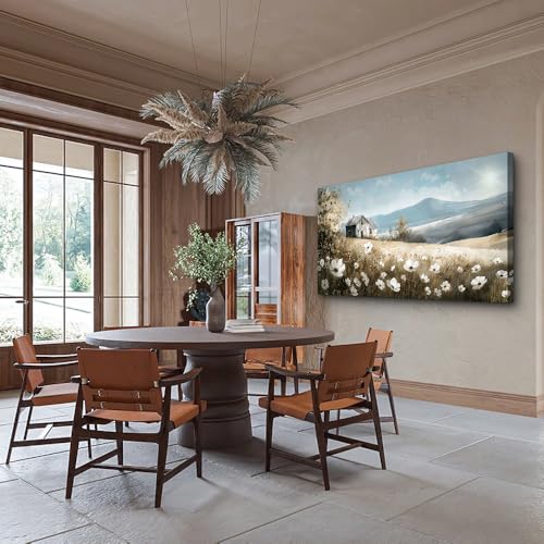 Large Canvas Wall Art For Living Room Wall Decor For Bedroom Office Decorations Watercolour Wall Paintings Stretched And Framed Farmhouse Old house Scenery Pictures Artwork Hanging Home Decor