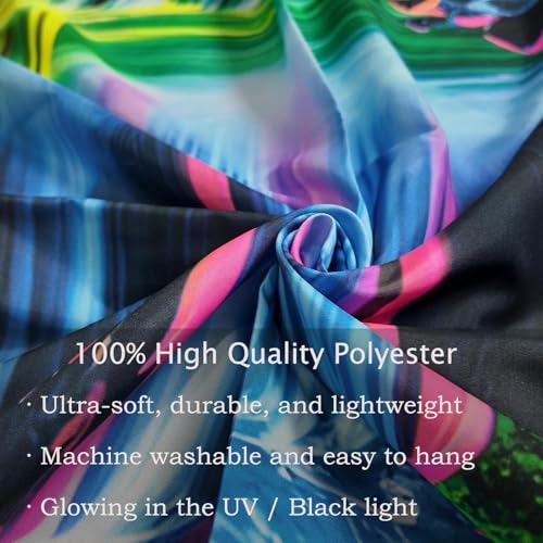 Blacklight Fantasy Waterfall Moon Tapestry