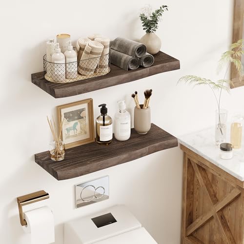 Wood Floating Shelves Live Edge 72” Set of 1