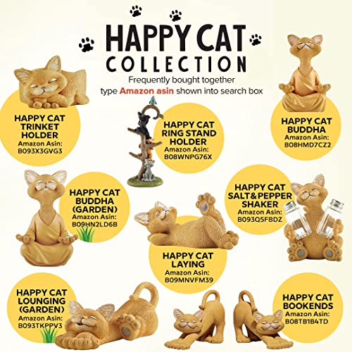 Meditating Happy Cat Statue