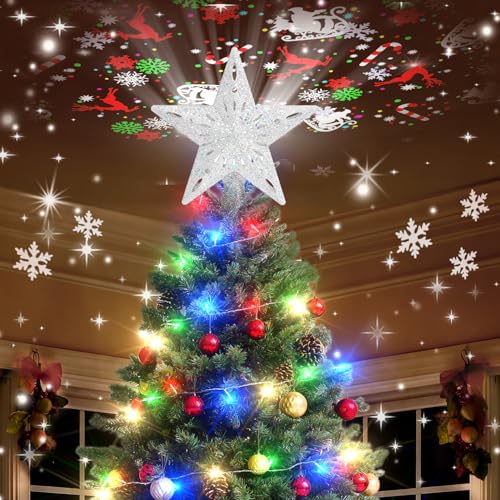 Christmas Tree Topper with 10M Colorful Light Cord