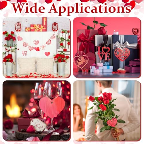 36PCS Wooden Heart Ornaments to Paint Valentine's Day Craft (36 Count)