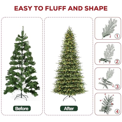 12 ft Prelit Artificial Christmas Tree with 850 Warm White LEDs