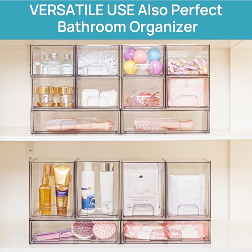 Clear Stackable Storage Drawers (4 Count)