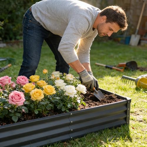 GARDMAX 8x4x1FT Galvanized Raised Garden Bed Kit
