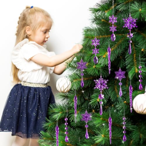 18pcs Crystal Christmas Ornaments for Christmas Tree Decorations (18 Count)