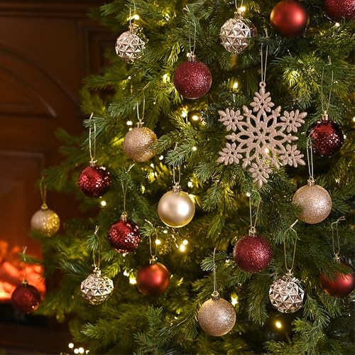 50ct Christmas Tree Decorations Ball Ornaments 2.36 Inches (50 Count)