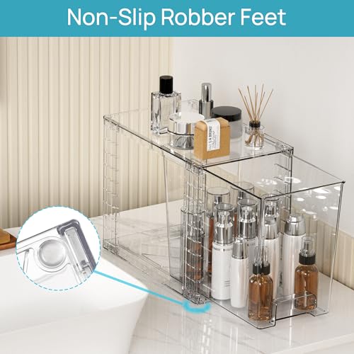 4 Pack Clear Stackable Storage Drawers (4 Count)