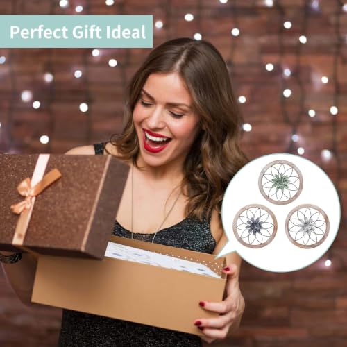 3 Piece Round Farmhouse Wall Decor with 6 Piece Interchangeable Flowers 12'' Medallion Wood & Metal Rustic Wall Art for Living Room Bedroom Kitchen Bathroom Dining Room Home Decorations (3 Count)