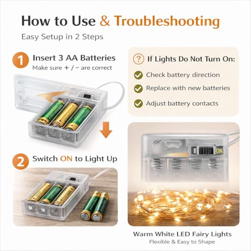 Led Fairy Lights Battery Operated (32 Foot)