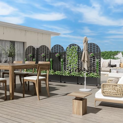 Metal Raised Garden Bed with Trellis and Wheels