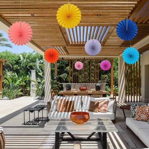 Pink Decorations for Party Pink Hanging Paper Round Fans Bulk 12inch DIY