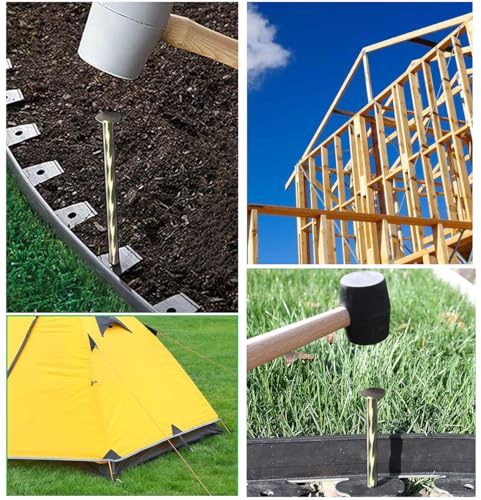 9 Pack 8 Inch Galvanized Tent Spikes
