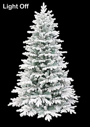 6 Foot Pre lit Snow Angel Blue Spruce Flocked Artificial Christmas Tree