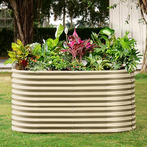 6x3x3ft Oval Galvanized Raised Garden Beds