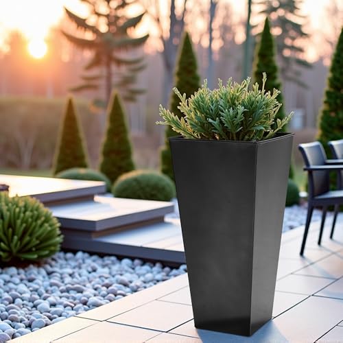 Garden 25" Large Metal Glazed Planter Set of 2 (2 Count)