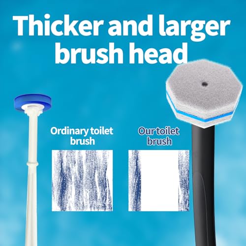 Disposable Toilet Brush with 50 Cleaner Refills Pads
