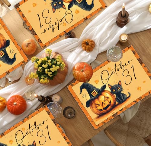 Halloween Pumpkin Placemats Set of 4 (4 Count)