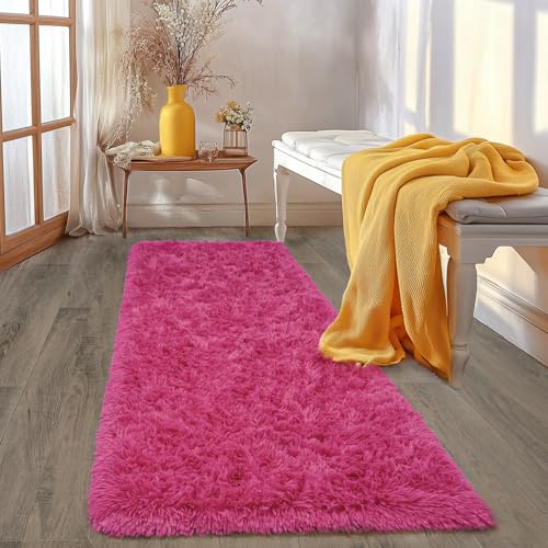 Ultra Soft Fluffy Hot Pink Rugs
