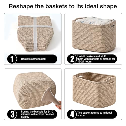 Small Storage Baskets for Shelves Organizing (4 Count)