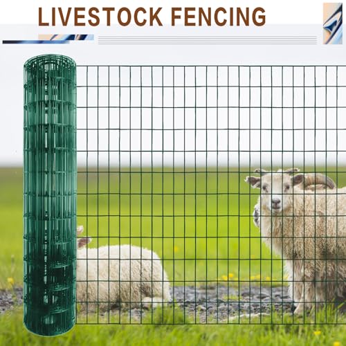 4 ft x 100 ft Green PVC Coated Welded Wire Fence