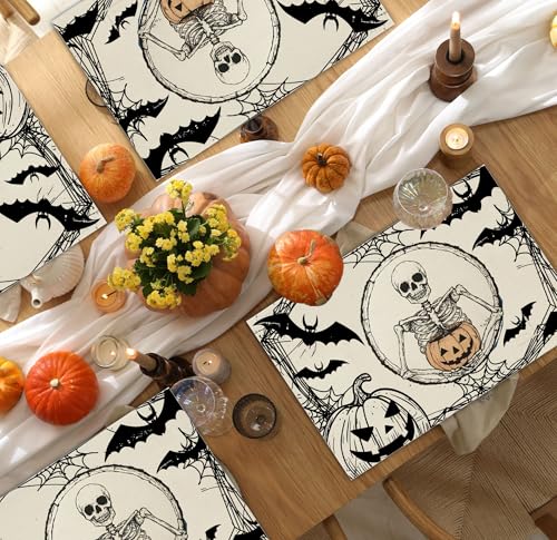 Halloween Skeleton Placemats Set of 4 (4 Count)