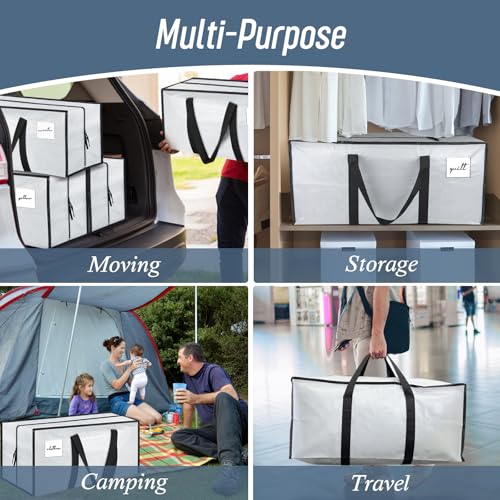 12 Pack Extra Heavy Duty Large Moving Bags with Strong Zipper (12 Count)