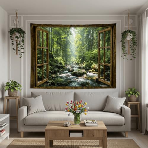 Window Forest Tapestry 60x44 Inch