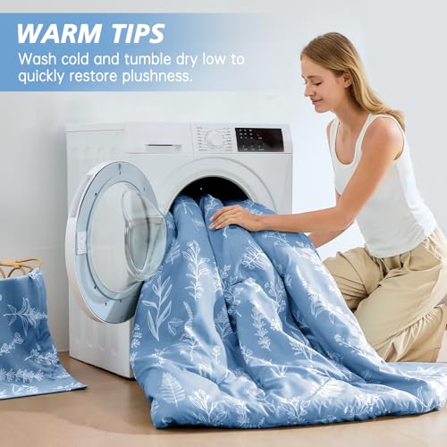 Ice Blue Bed in a Bag Queen 7 Pieces