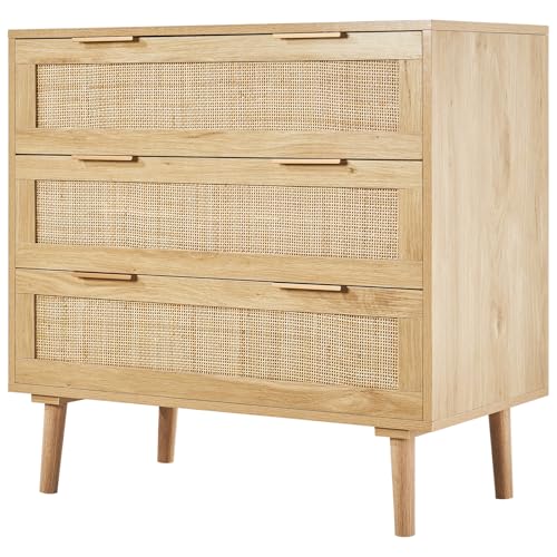 3 Drawer Rattan Dresser