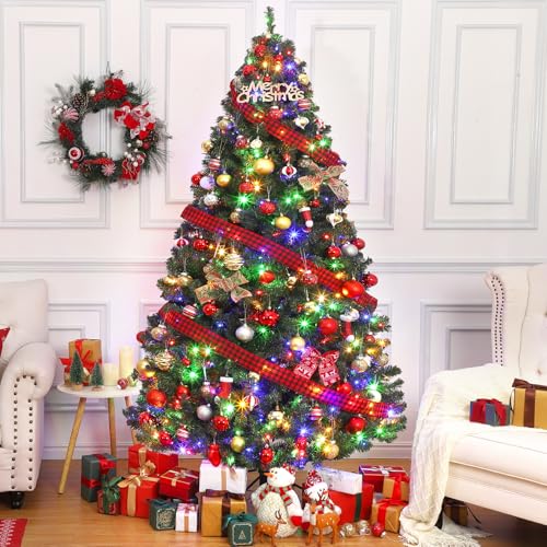 7.5ft Prelit Fraser Fir Wide Artificial Christmas Tree w