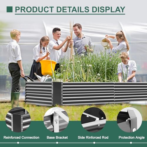 6x3x3ft Rectangular Galvanized Raised Garden Beds