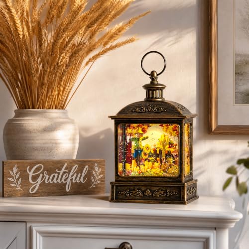 Fall Snow Globe Lantern