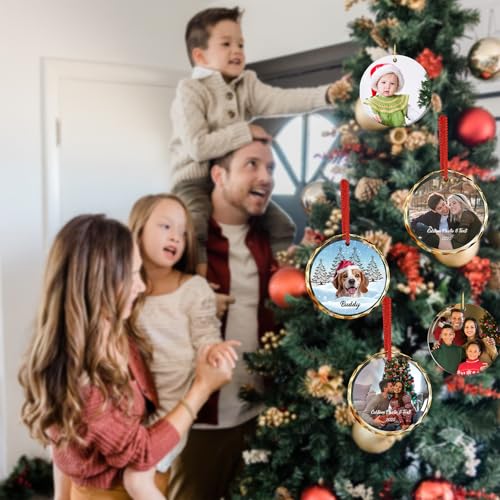 Personalized Pet Memorial Gift 2025 Custom Photo Crystal Christmas Ornament in Loving Memory of Dog