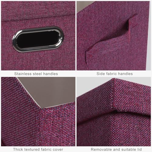 Storage Bins with Lids Fabric Closet Organizers Cubes Office Organization (3 Count)