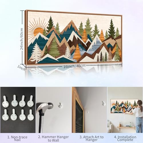Large Mountain Framed Canvas Wall Art (3 Count)