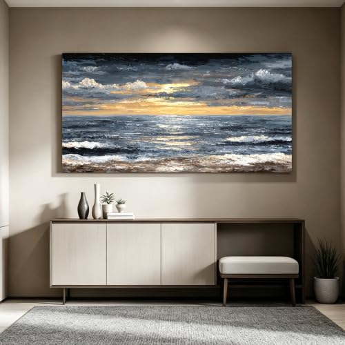 Canvas Wall Art Decor Modern Wall Art Pictures for Living Room Abstract Coastal Wall Art Prints Large Landscape Wall Art Decorations Abstract Canvas Art Wall Decor Bedroom Office Decor 24" X 48"