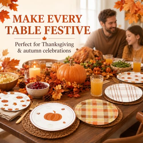 48Pcs Fall 7inch Paper Plates (48 Count)
