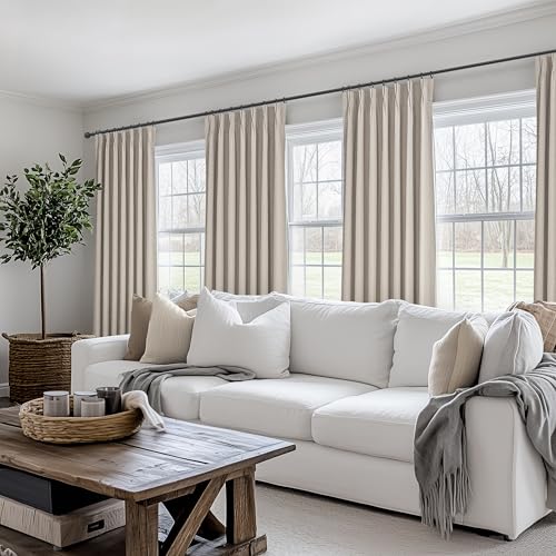 Extra Long Floor to Ceiling Pinch Pleat 108 Inch Curtains for Living Room 2 Panels Set (2 Count)