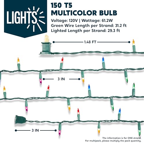 Multicolor Christmas String Lights (300 Count)
